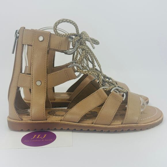 Sorel Women's Ella Gladiator Brown Sahara Leather Sandals NL2884-220 Size 6.5 - Picture 1 of 11